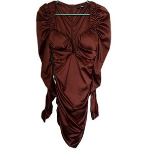 Fashion Nova Chocolate Long Sleeve Dress